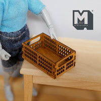 1:12 Scale Dollhouse Miniature Storage Crate , Miniature Storage Box Wood Container Storage Bin Cargo Box Wooden Crate - G062