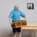 1:12 Scale Miniature Unpainted Wood Storage Crate, Slatted Sides, 11/16 inch tall, DIY Dollhouse Supply