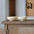 1:12 Scale Miniature Large Bowls, Set of 2, 1-1/8 inch dia., DIY Dollhouse Supply (cream)