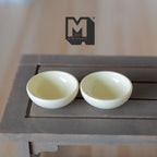 1:12 Scale Miniature Large Bowls, Set of 2, 1-1/8 inch dia., DIY Dollhouse Supply (cream)
