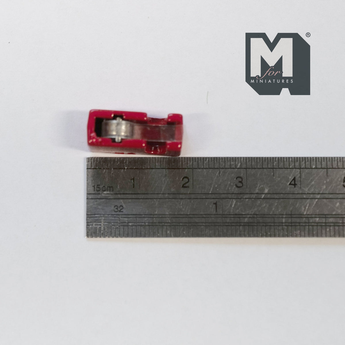 1:12 Scale Miniature Metal Tape Dispenser with Real Tape, 11/16 inch long, DIY Dollhouse Supply (red)