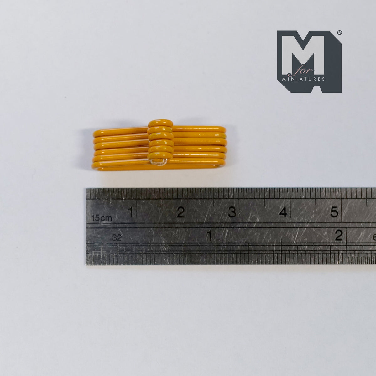 1:12 Scale Miniature Metal Clothes Hangers, Set of 6, 1 inch wide, DIY Dollhouse Supply (yellow)
