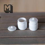 Miniature Ceramic Jars and Lids 1:12 Scale Dollhouse Kitchen Containers Set of 2 (white) - G027