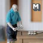 1:12 Scale Miniature Metal Baking Molds, Bear, Panda, Paw, Tart and Shell, Set of 5, 13/16 inch long, DIY Dollhouse Supply (silver)