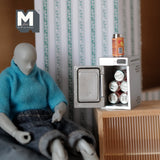 Miniature Mini Refrigerator 1:12 Scale Dollhouse Sofa Beer Fridge with 6 Metal Cans (plastic) - G013