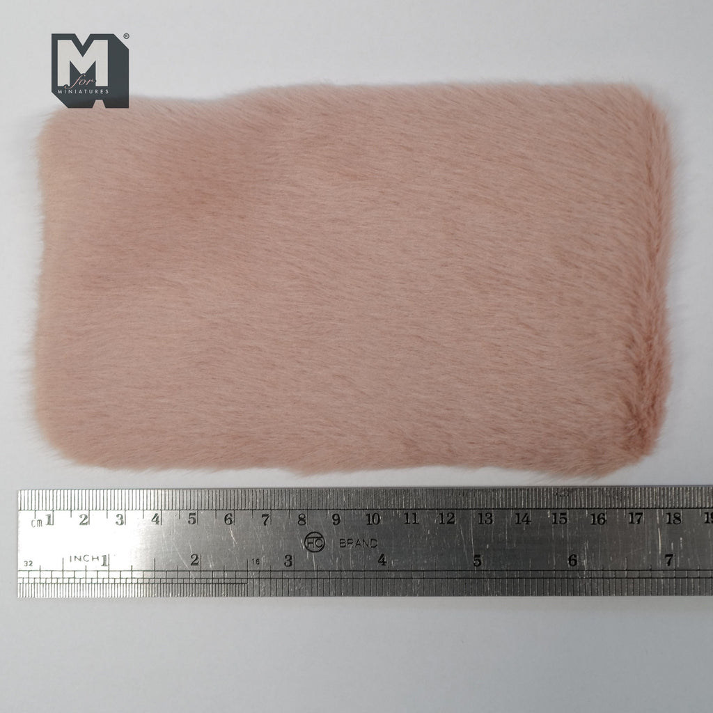 1:12 Scale Miniature Faux Sheepskin Rug, Rectangular, 6-1/2 inch long, DIY Dollhouse Supply (pink)