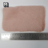 Dollhouse Miniature Faux Sheepskin Rectangular Rug (pink) 6-1/2" x 3-15/16" - D097