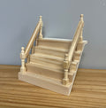 1:12 Scale Miniature Unfinished Dollhouse Entryway Steps with Handrails, 5 Steps, 2-7/8 inch high