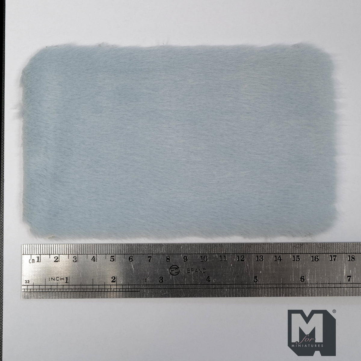 1:12 Scale Miniature Faux Sheepskin Rug, Rectangular, 6-1/2 inch long, DIY Dollhouse Supply (light blue)