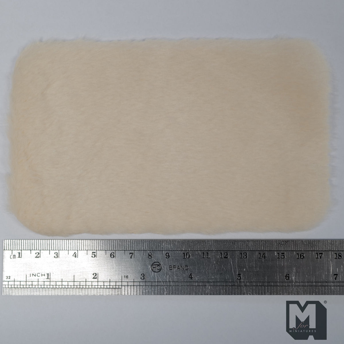 1:12 Scale Miniature Faux Sheepskin Rug, Rectangular with Rounded Corners, 6-1/2 inch long, DIY Dollhouse Supply (cream)