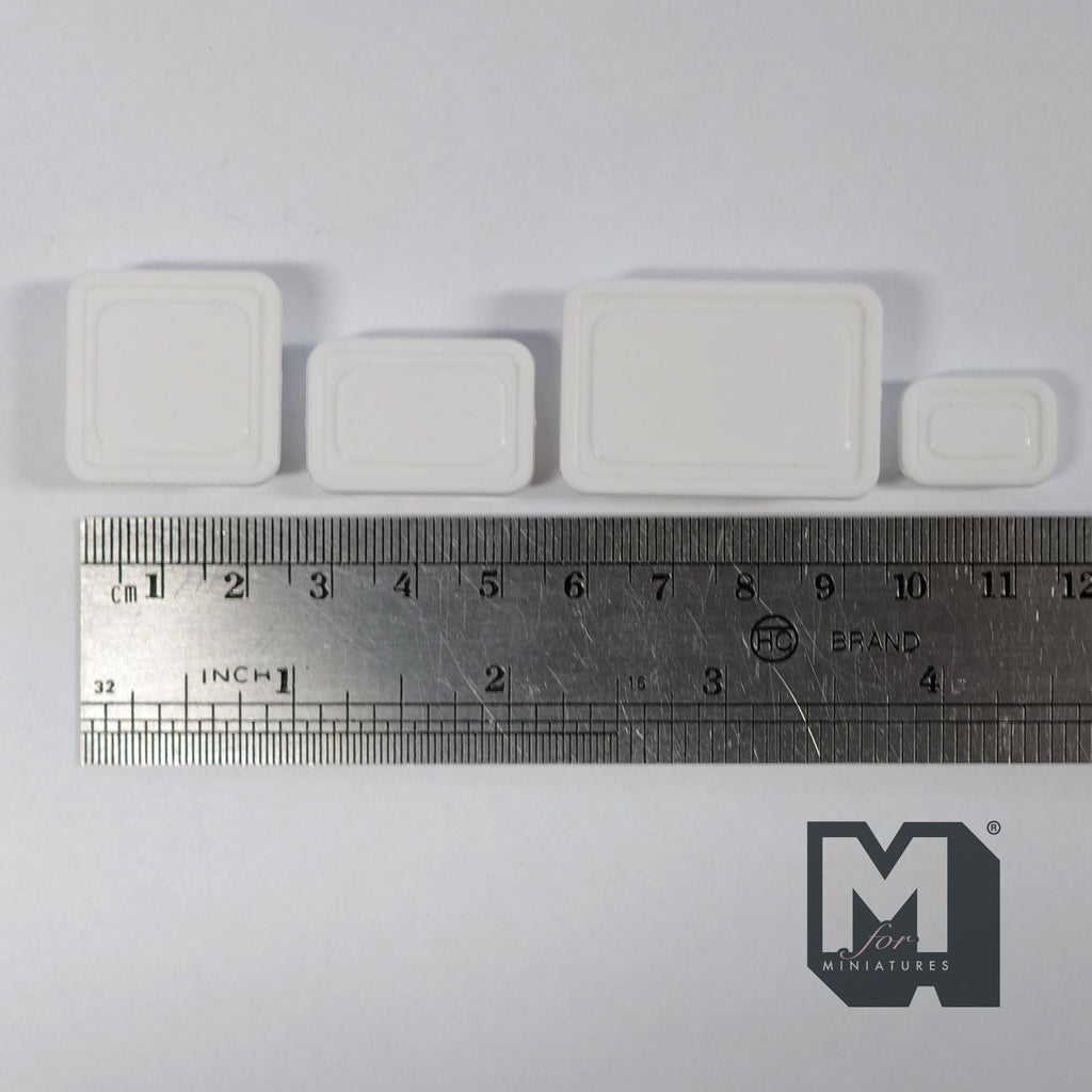 1:12 Scale Miniature Food Containers with Lids, Set of 4, 1-3/8 inch long, DIY Dollhouse Supply (white)