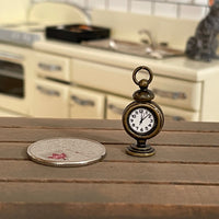 Dollhouse Miniature Metal Antique Style Table Clock 1:12 Scale - B050