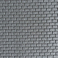 1:12 scale running bond brick wall foam board in gray with a stone like texture, close view of the brick pattern