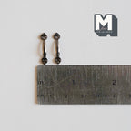 1:12 Scale Miniature Dollhouse Drawer Handles, Set of 2, 3/4 inch long (chromed metallic gray)