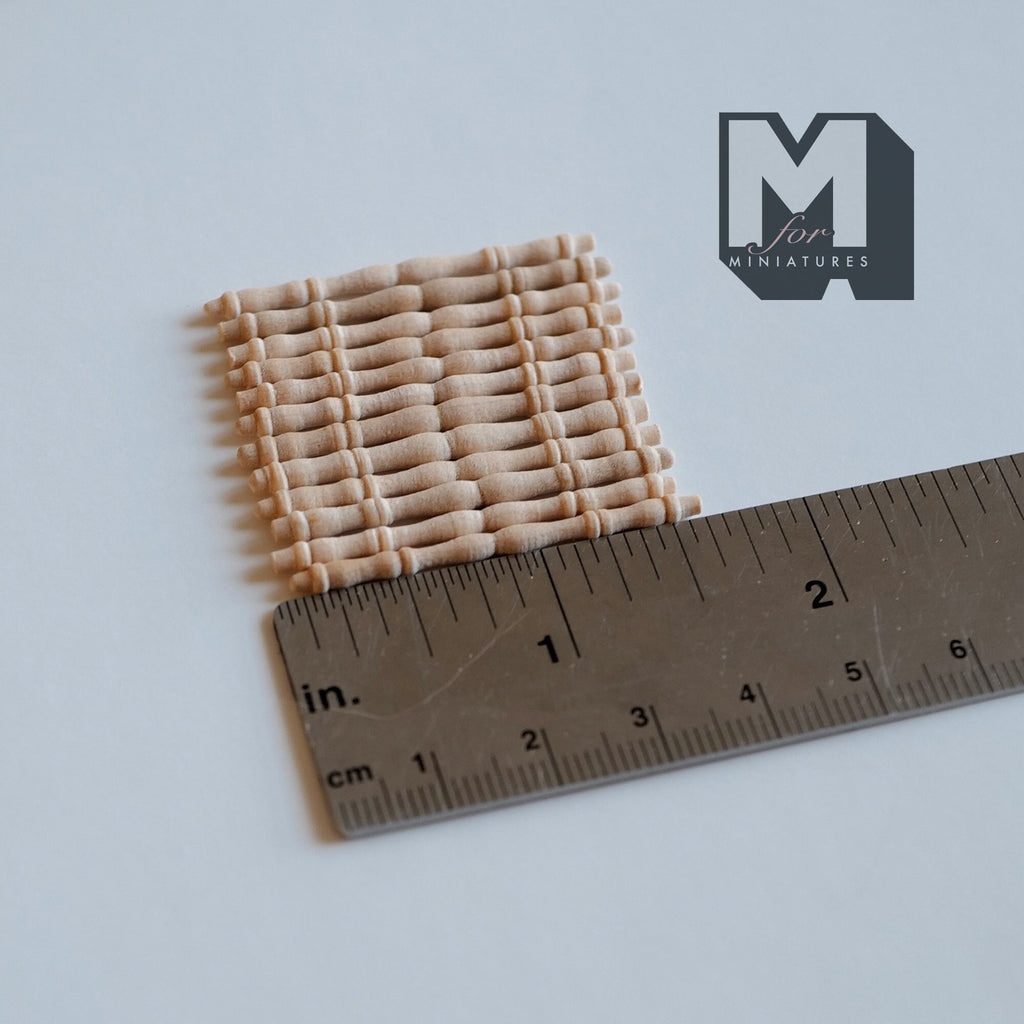 1:12 Scale Miniature Unpainted Wood Dollhouse Bobbin Handrail Spindles, Set of 12, 1-1/2 inch long