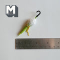 1:12 Scale Miniature Lace Parasol, Green Trim, Hook Handle, 3-1/16 inch long, DIY Dollhouse Supply