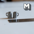 Miniature Coffee Mugs Beer Mugs Set of 2 1:12 Scale Dollhouse Supplies Tea Cups (gray)  - A023