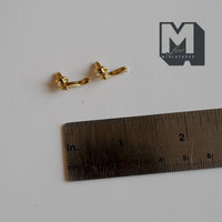 Dollhouse Door Handles 1:12 Scale Miniature Door Levers Set of 2 (gold) 9/16" Long - C050