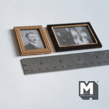 Miniature Self Portrait , Wedding Picture and Frames Set of 2 Dollhouse Supplies 1:12 Scale - F051