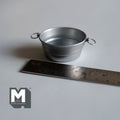 1:12 Scale Miniature Large Metal Wash Tub with 2 Handles, 1-7/8 inch dia., DIY Dollhouse Supply