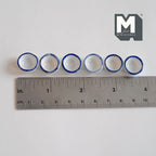 1/12スケール ミニチュア 白い陶器のボウル 青い縁取り 6個セット 直径約14mm DIYドールハウス用素材