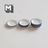 Miniature Enamel Plates 1:12 Scale Dollhouse Ceramic Plates Set of 6 1-1/8"(Dia.) (large) - A023