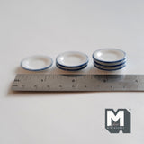 Miniature Enamel Plates 1:12 Scale Dollhouse Ceramic Plates Set of 6 1-1/8"(Dia.) (large) - A023