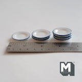 Miniature Enamel Plates 1:12 Scale Dollhouse Supplies Ceramic Plates Set of 6 1-1/8"(Dia.) (large) - A023