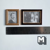 Miniature Self Portrait , Wedding Picture and Frames Set of 2 Dollhouse Supplies 1:12 Scale - F051