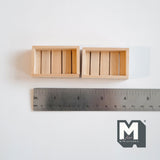 Miniature Wood Crates 1:12 Scale Dollhouse Fruit Crate Vegetables Crate Food Crate Wine Crate Display Crate Planter Box Set of 2 - E086