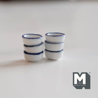 Miniature Enamel Bowls 1:12 Scale Dollhouse Ceramic Bowls Set of 6 9/16"(Dia.) - A023