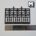 1:12 Scale Miniature Dollhouse Scrollwork Railing and Garden Fence, 4-3/4 inch long (black)