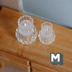 1:12 Scale Miniature Clear Glass Vases, Assorted Shapes, Set of 2, 1 to 1-3/16 inch tall, DIY Dollhouse Supply