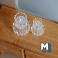 1:12 Dollhouse Miniature Clear Vase Set of 2 (plastic) - B065