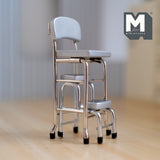 1:12 Dollhouse Supplies Miniature Furniture / Dollhouse Supplies Miniature Step Stool High Chair 1950s Style Black - D020