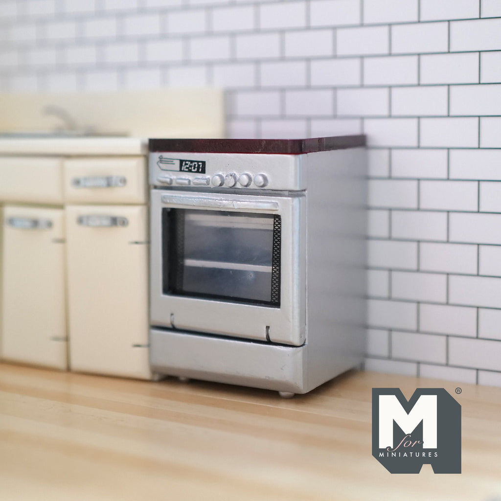 Dollhouse Induction Stove Top with Oven , 1:12 Scale Miniature Range (non-working) - K040