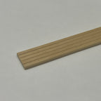 1:12 scale miniature unpainted grooved decking plank in natural wood, set of 6, close view of one plank end