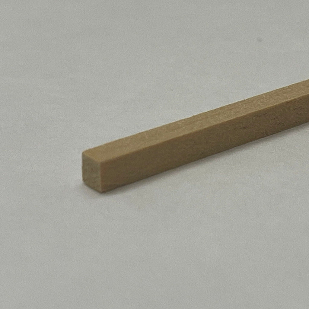 Miniature Square Wood Strips for Dollhouse Trim and Framing, Set of 4, 1/8 inch square, 12 inch long