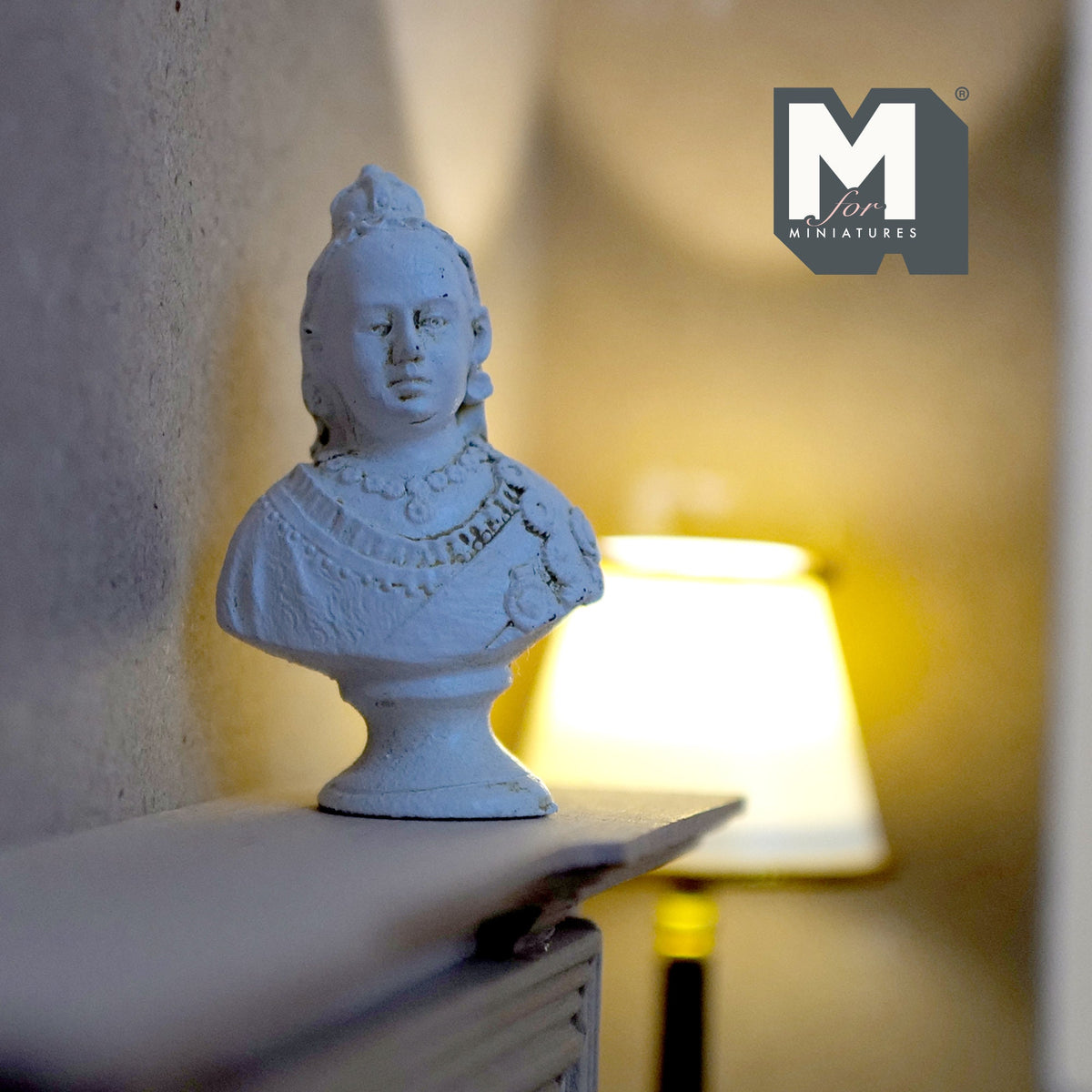 1:12 Scale Miniature Queen Bust Sculpture with Crown, 2-1/8 inch tall, DIY Dollhouse Supply (cast resin)