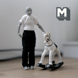 Dollhouse Supplies Rocking Horse Baby Horse Rocker 1:12 Scale Miniature (cast resin) - G094