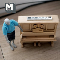 Dollhouse Upright Piano 1:12 Scale Miniature Vertical Piano Unfinished - K019