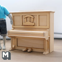 Dollhouse Upright Piano 1:12 Scale Miniature Vertical Piano Unfinished - TS2A