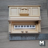 Dollhouse Upright Piano 1:12 Scale Miniature Vertical Piano Unfinished - TS2A