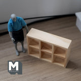Dollhouse Supplies Miniature 2 x 3 Shelf Unit Divider 1:12 Scale Unpainted Box Shelves - C032