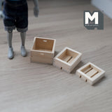 Dollhouse Supplies Wood Crates 1:12 Scale Miniature Fruit Crate Vegetables Crate Food Crate Wine Crate Display Crate Set of 3 - F025