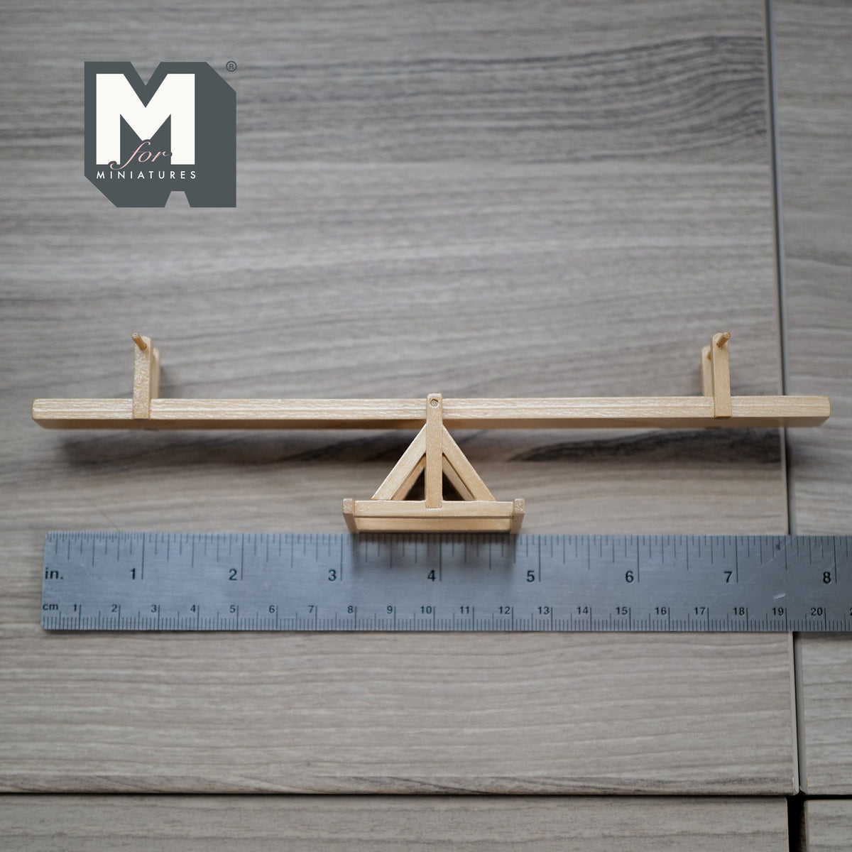 1:12 Scale Miniature Wood Seesaw, A Frame Pivot, 7-3/4 inch long, DIY Dollhouse Supply