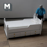1:12 Dollhouse Supplies Miniature Wooden Daybed with Mattress Pillow Trundle Drawer (white) - B007
