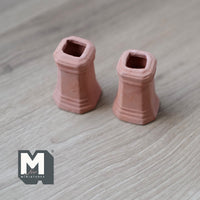 1:12 Scale Dollhouse Clay Chimneys Miniature Old Style Chimneys Set of 2 - B043