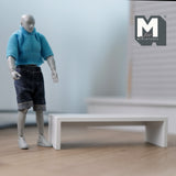 Dollhouse Supplies Miniature White Low Table , 1:12 Scale White Dollhouse Supplies Furniture Shelf - D020