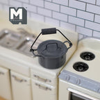 Dollhouse Metal Slop Bucket with Lid 1:12 Scale Metal Bucket (gray) - E092